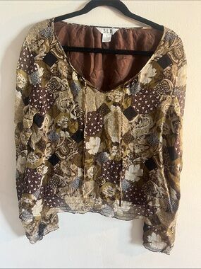 Silk Floral Patchwork Blouse